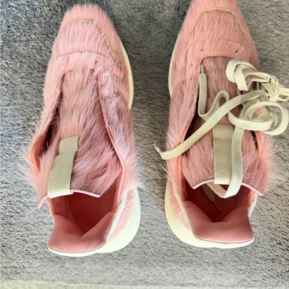 Rick Owens Pink Pony Hair Fur Geth Runners New with Original Box EU size 44